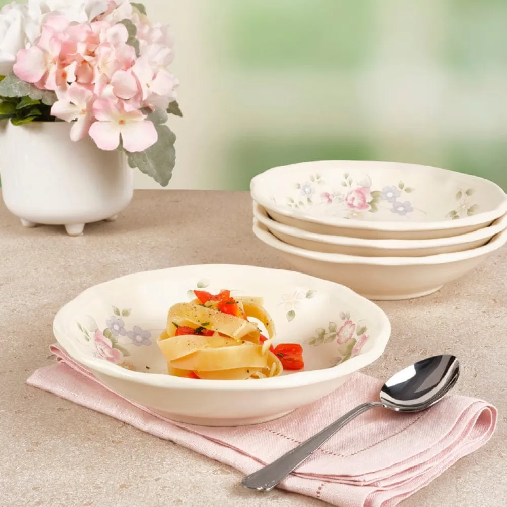 Pfaltzgraff® Tea Rose Individual Pasta Bowls, Set of 4- Pasta Bowls