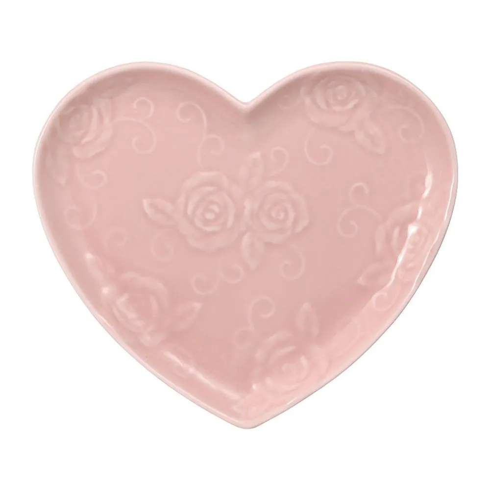Pfaltzgraff® Tea Rose Pink Heart Shaped Plate- Appetizer Plates