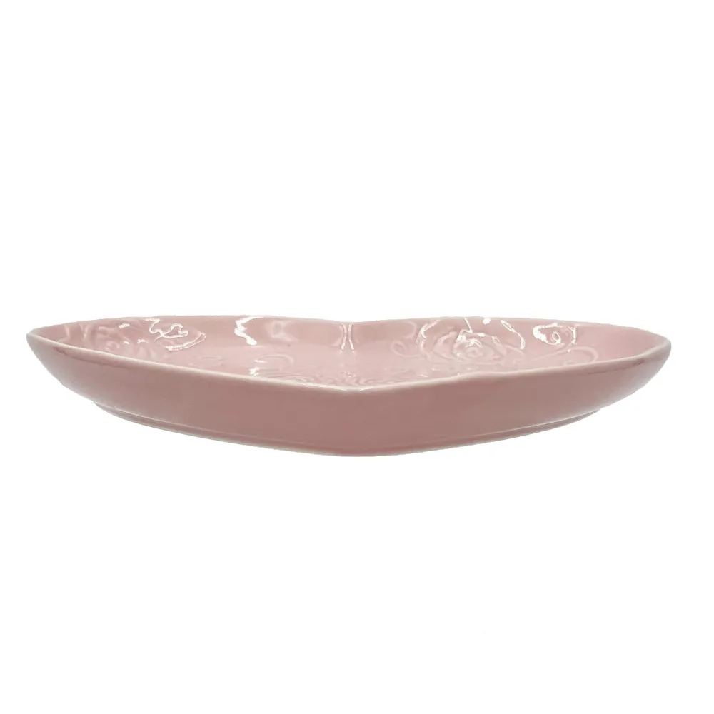 Pfaltzgraff® Tea Rose Pink Heart Shaped Plate- Appetizer Plates