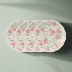 Pfaltzgraff® Tea Rose Set of 4 Accent Luncheon Plates- Salad Plates
