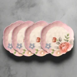 Pfaltzgraff® Tea Rose Set of 4 Outdoor Melamine Salad Plates- Salad Plates