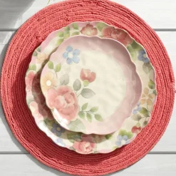 Pfaltzgraff® Tea Rose Set of 4 Outdoor Melamine Salad Plates- Salad Plates