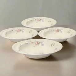 Pfaltzgraff® Tea Rose Set of 4 Rim Soup Bowls- Soup Cereal Bowls