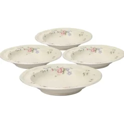 Pfaltzgraff® Tea Rose Set of 4 Rim Soup Bowls- Soup Cereal Bowls