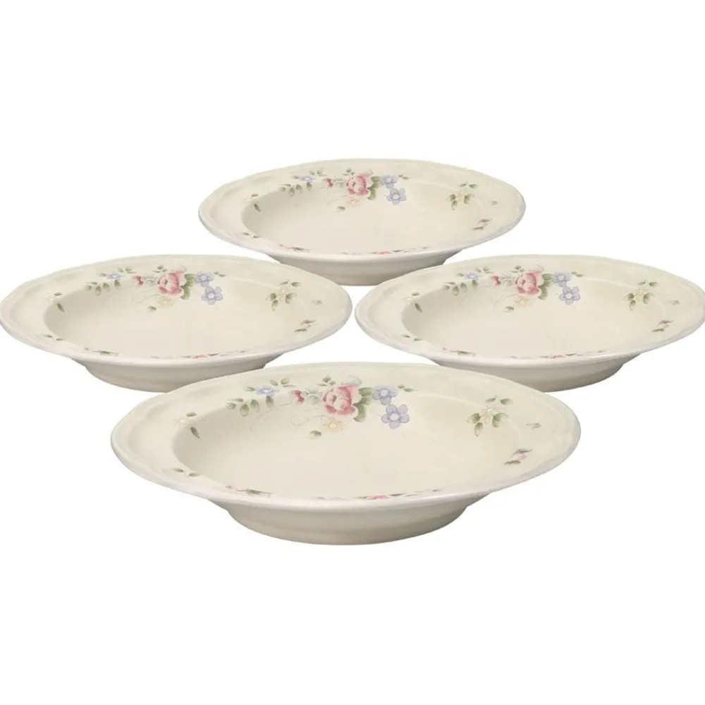 Pfaltzgraff® Tea Rose Set of 4 Rim Soup Bowls- Soup Cereal Bowls
