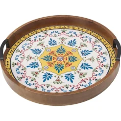 Gourmet Basics® Tile Design Lazy Susan Serve Tray- Lazy Susans