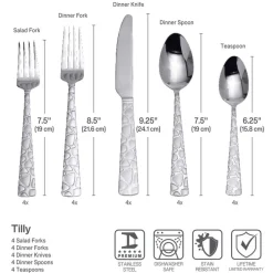 Gourmet Basics® Tilly 20 Piece Flatware Set, Service for 4- Sets