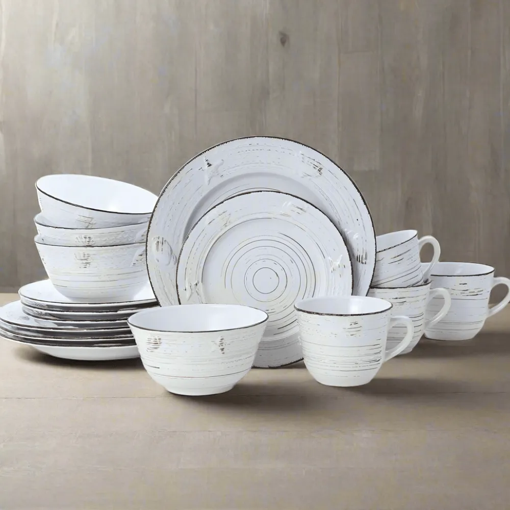 Pfaltzgraff® Trellis Coastal White 16 Piece Dinnerware Set, Service for 4- Dinnerware Service For 4