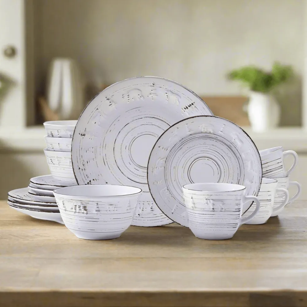 Pfaltzgraff® Trellis Lodge White 16 Piece Dinnerware Set, Service for 4- Dinnerware Service For 4