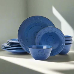 Pfaltzgraff® Trellis Rooster Blue 12 Piece Set, Service for 4- Dinnerware Service For 4