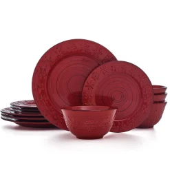 Pfaltzgraff® Trellis Snowflakes 12 Piece Dinnerware Set, Service for 4- Dinnerware Service For 4