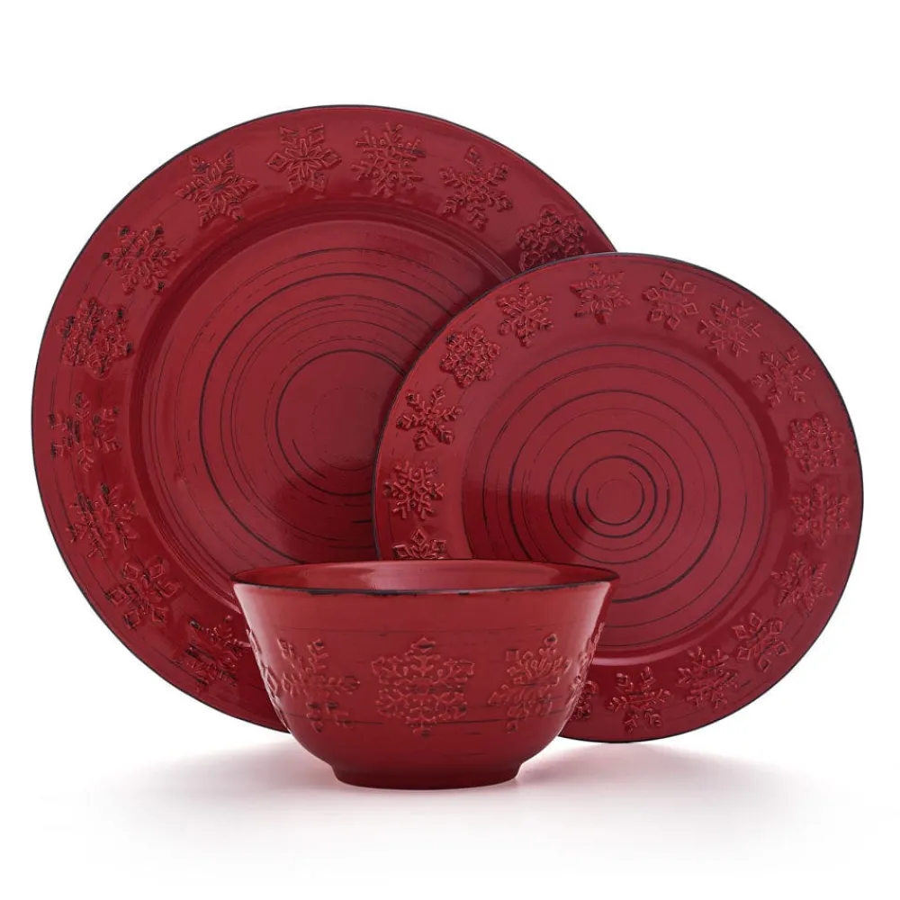 Pfaltzgraff® Trellis Snowflakes 12 Piece Dinnerware Set, Service for 4- Dinnerware Service For 4