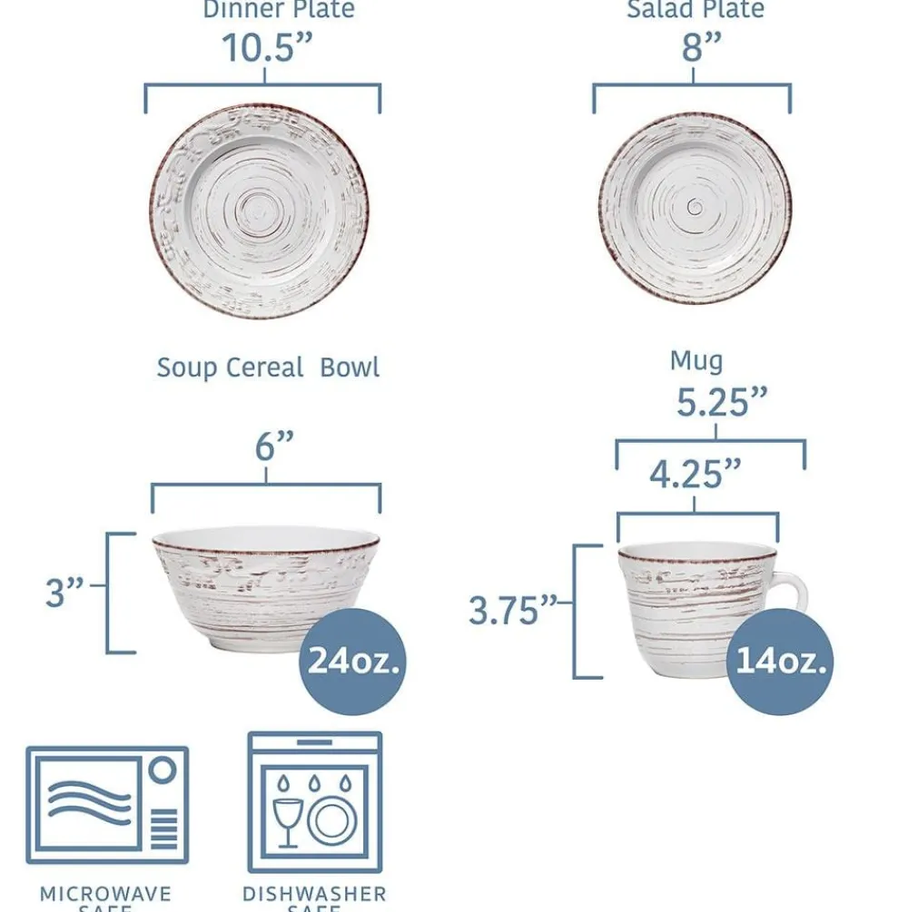 Pfaltzgraff® Trellis White 16 Piece Dinnerware Set, Service for 4- Dinnerware Service For 4