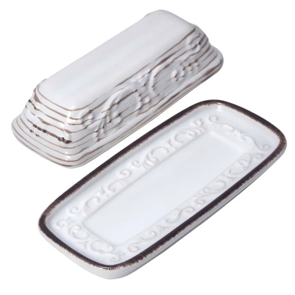 Pfaltzgraff® Trellis White Covered Butter Dish- Butter Dishes