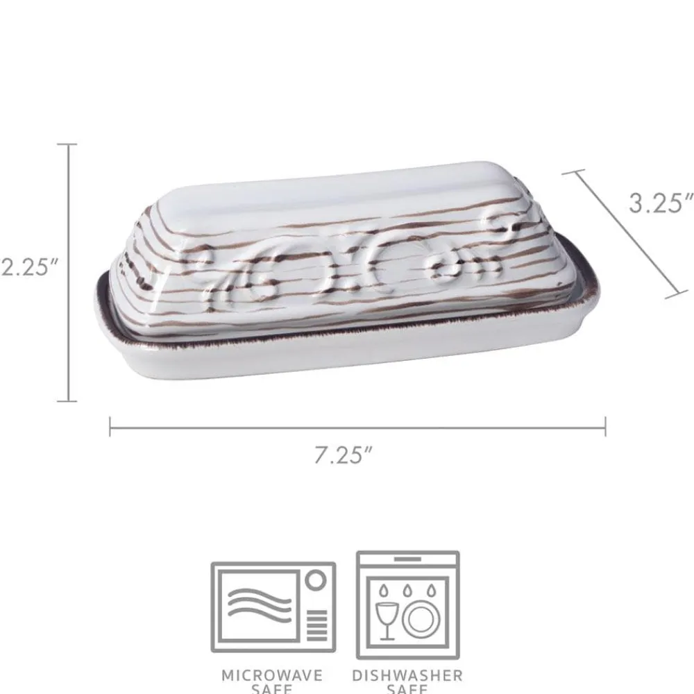Pfaltzgraff® Trellis White Covered Butter Dish- Butter Dishes
