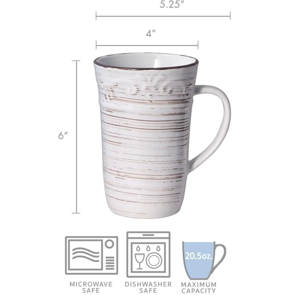 Pfaltzgraff® Trellis White Latte Mug- Coffee Mugs