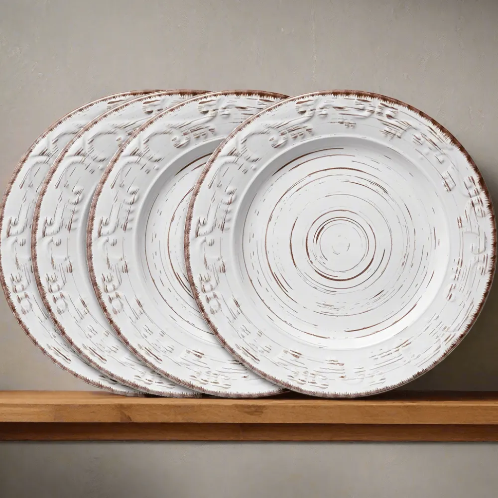 Pfaltzgraff® Trellis White Set of 4 Dinner Plates- Dinner Plates