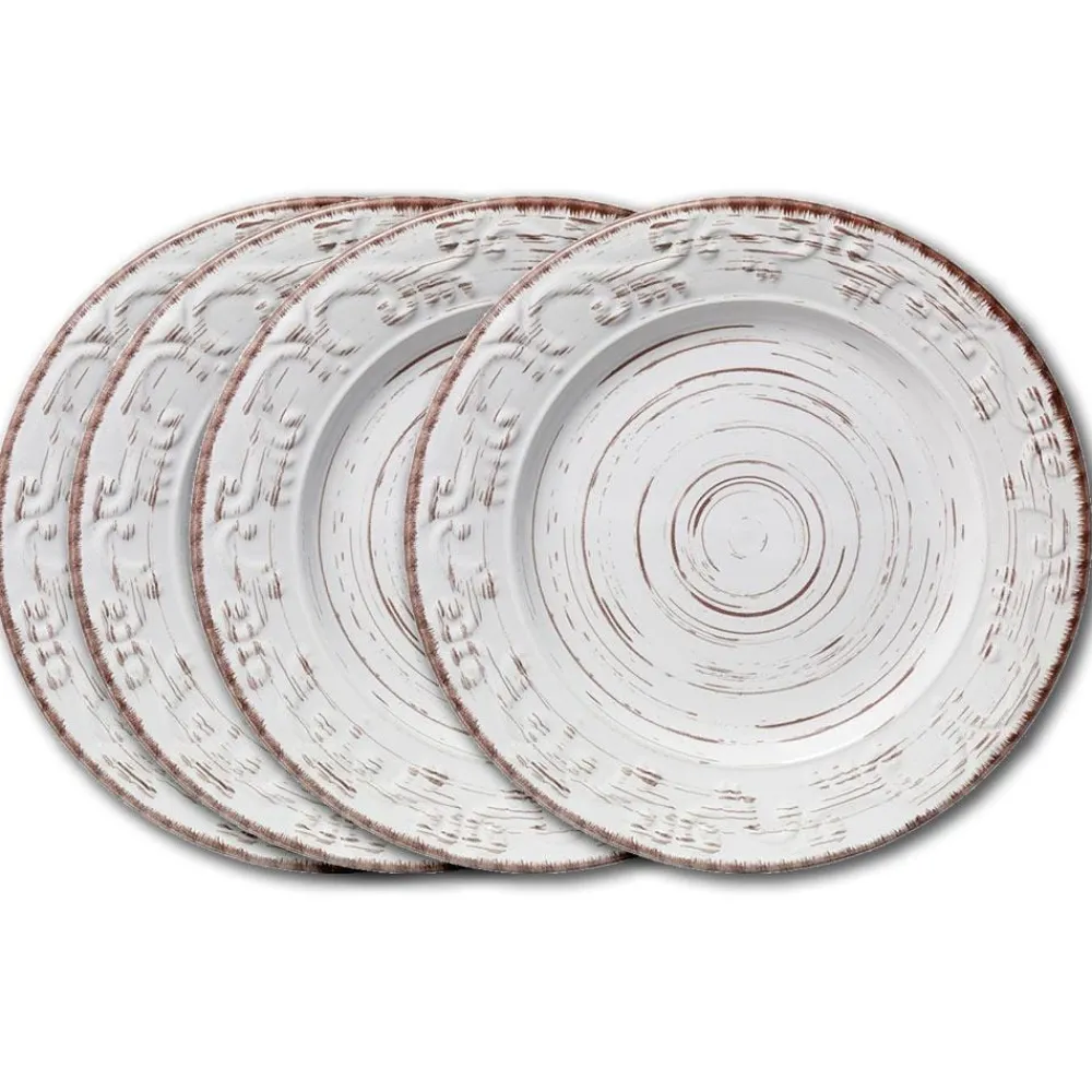Pfaltzgraff® Trellis White Set of 4 Dinner Plates- Dinner Plates