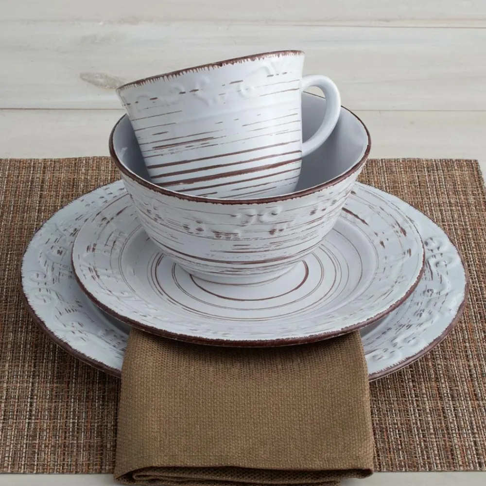 Pfaltzgraff® Trellis White Set of 4 Dinner Plates- Dinner Plates