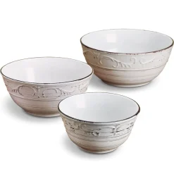 Pfaltzgraff® Trellis White Set of 3 Serving Bowls- Serve Bowls