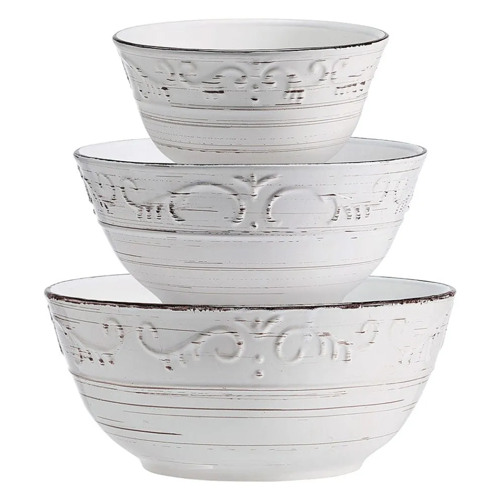 Pfaltzgraff® Trellis White Set of 3 Serving Bowls- Serve Bowls