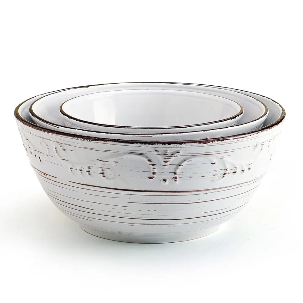 Pfaltzgraff® Trellis White Set of 3 Serving Bowls- Serve Bowls