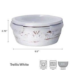 Pfaltzgraff® Trellis White Storage Bowl with Lid- Serve Bowls