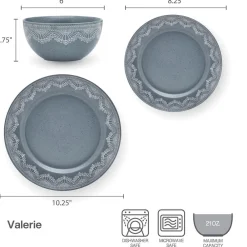 Pfaltzgraff® Valerie 12 Piece Dinnerware Set, Service for 4- Dinnerware Service For 4