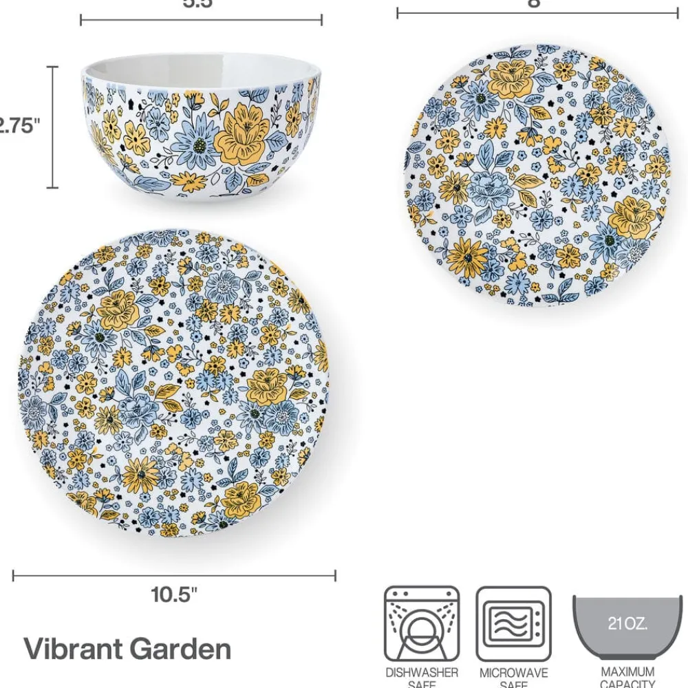 Pfaltzgraff® Vibrant Garden 12 Piece Dinnerware Set, Service for 4- Dinnerware Service For 4