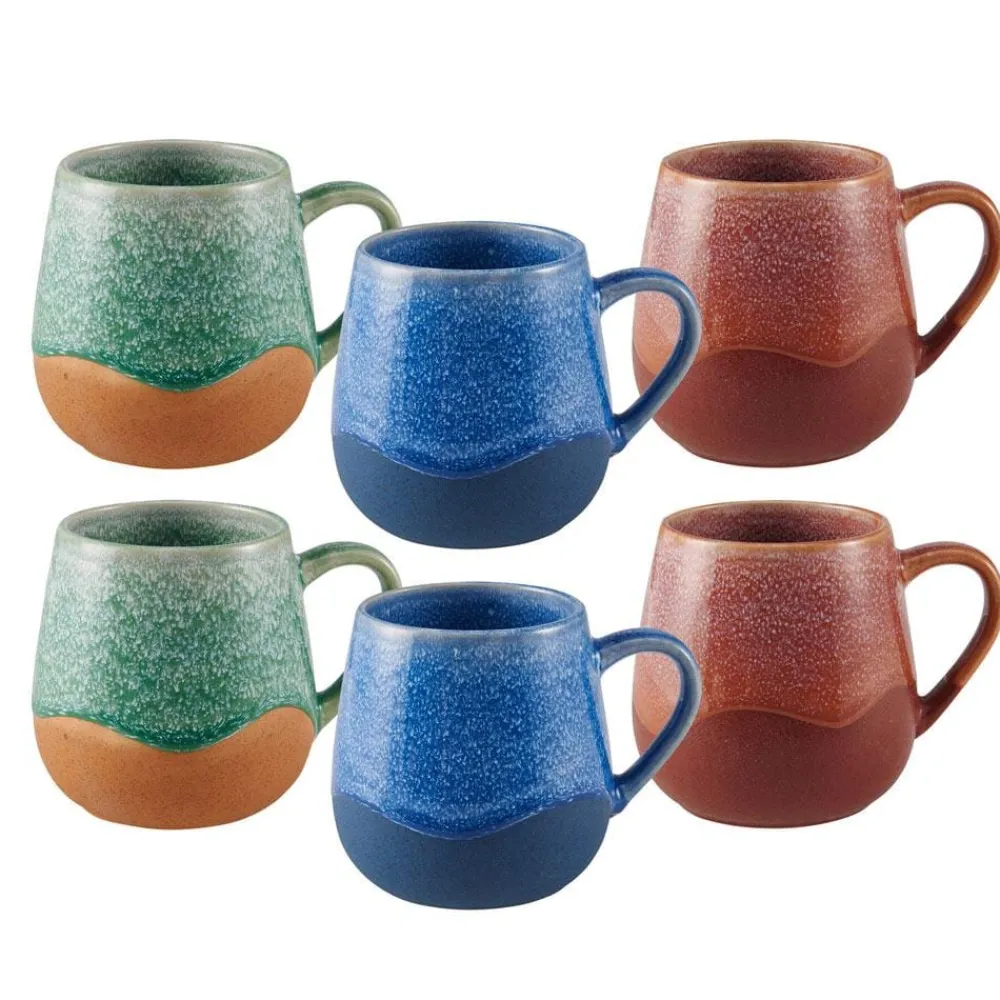 Pfaltzgraff® Wave Set of 6 Reactive Mugs, Assorted- Coffee Mugs