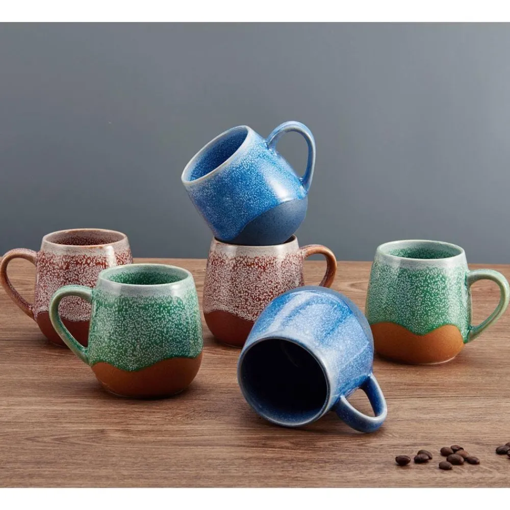 Pfaltzgraff® Wave Set of 6 Reactive Mugs, Assorted- Coffee Mugs