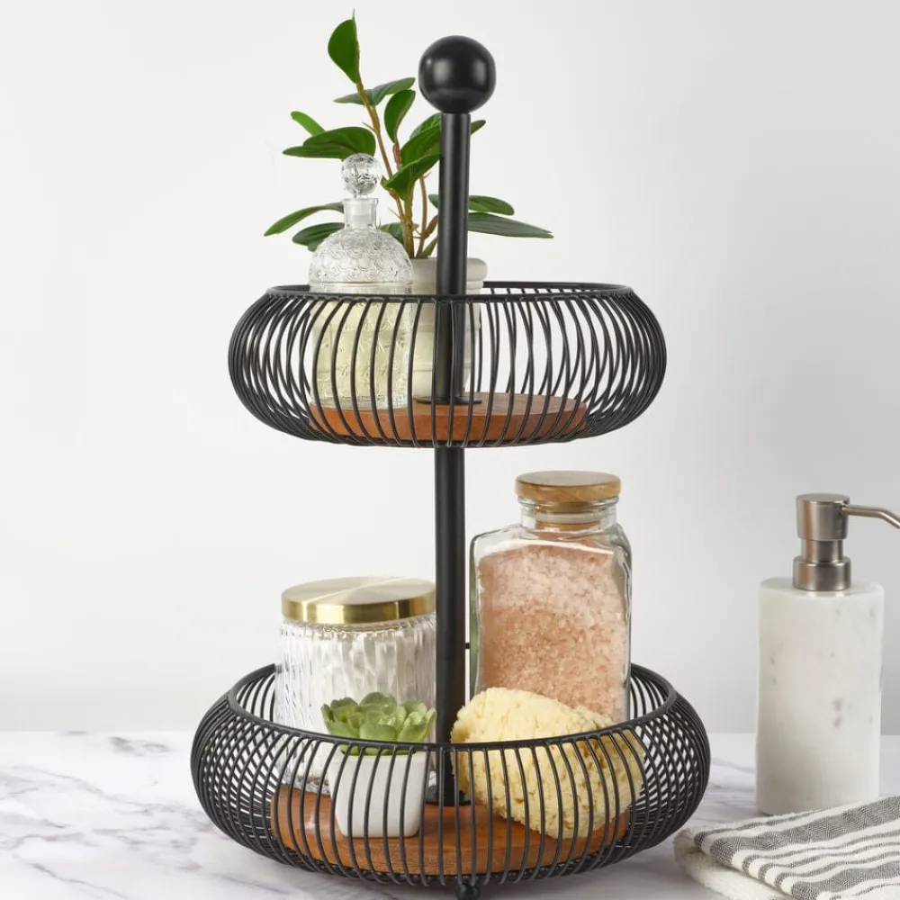 Gourmet Basics® Westfield 2 Tier Storage Basket- Fruit And Storage Baskets
