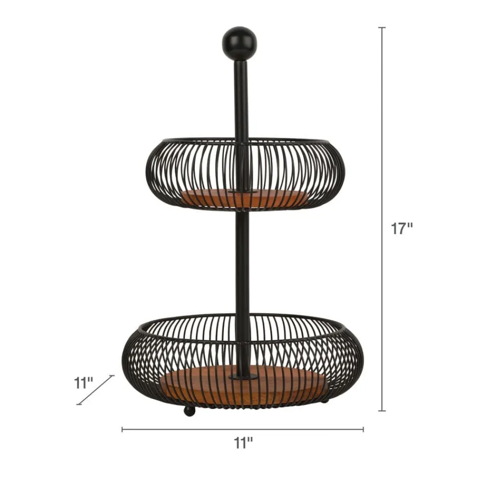 Gourmet Basics® Westfield 2 Tier Storage Basket- Fruit And Storage Baskets