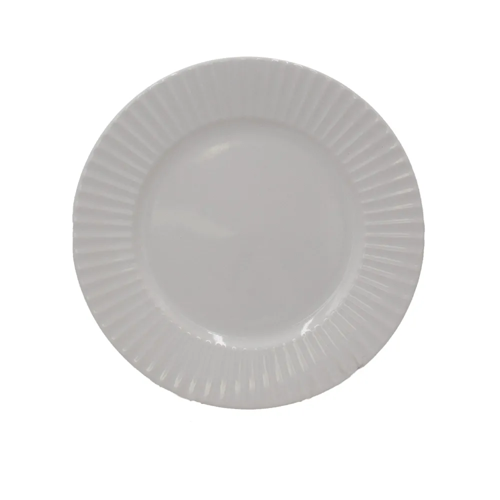 - White Embossed 32 Piece Dinnerware Set, Service for 8- Dinnerware Service For 8