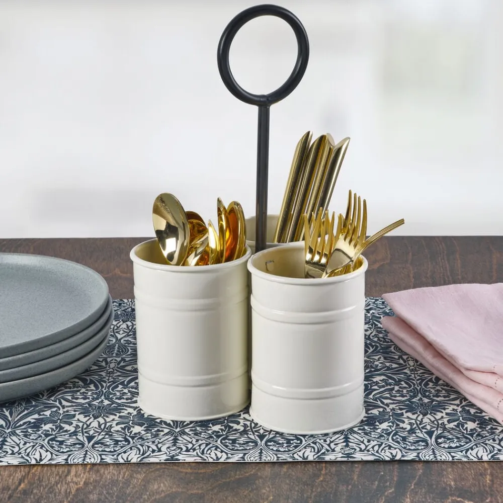 Towle® Living White Flatware Metal Storage Caddy- Flatware Caddies