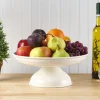 Towle® Living White Pedestal Metal Serve Bowl- Serve Bowls