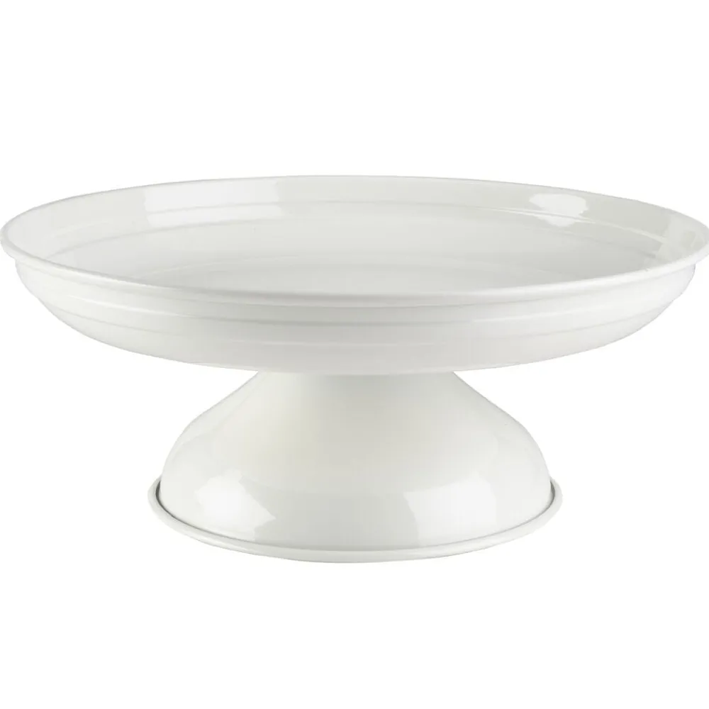 Towle® Living White Pedestal Metal Serve Bowl- Serve Bowls