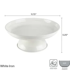 Towle® Living White Pedestal Metal Serve Bowl- Serve Bowls