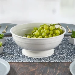 Towle® Living White Pedestal Metal Serve Bowl- Serve Bowls