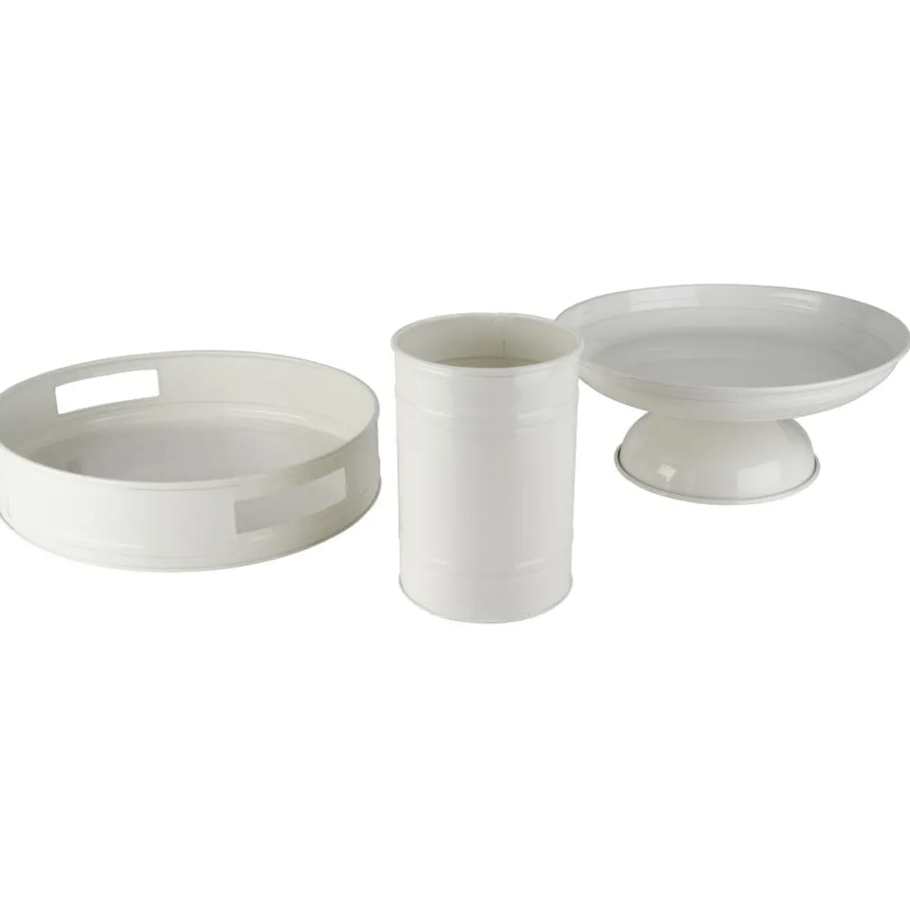 Towle® Living White Pedestal Metal Serve Bowl- Serve Bowls