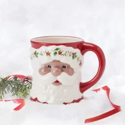 Pfaltzgraff® Winterberry® African American Santa Mug- Coffee Mugs