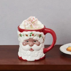 Pfaltzgraff® Winterberry® African American Santa Mug- Coffee Mugs
