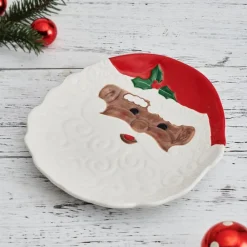 Pfaltzgraff® Winterberry® African American Santa Figural Cookie Plate- Appetizer Plates