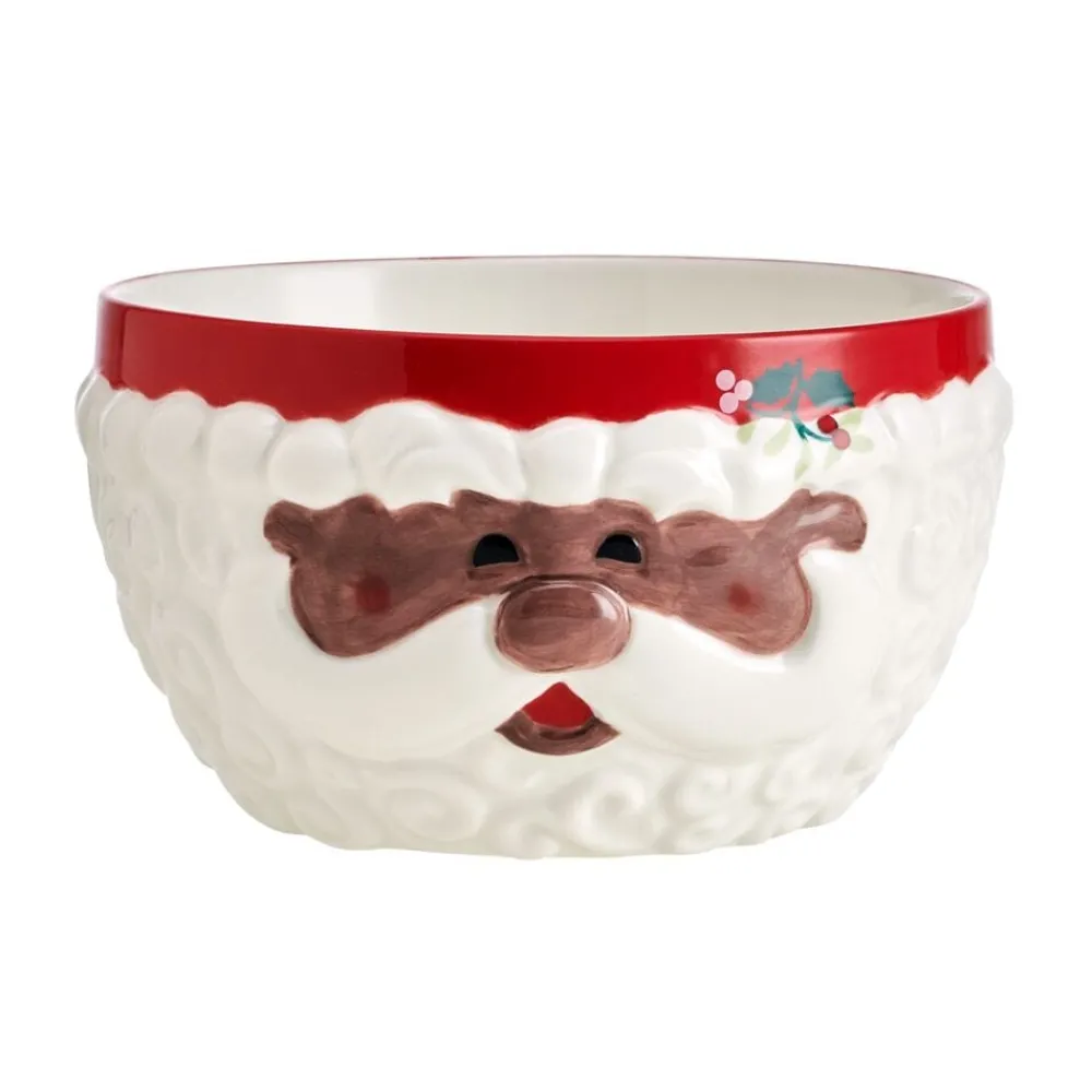 Pfaltzgraff® Winterberry® African American Jolly Santa Sculpted Cereal Bowl- Soup Cereal Bowls