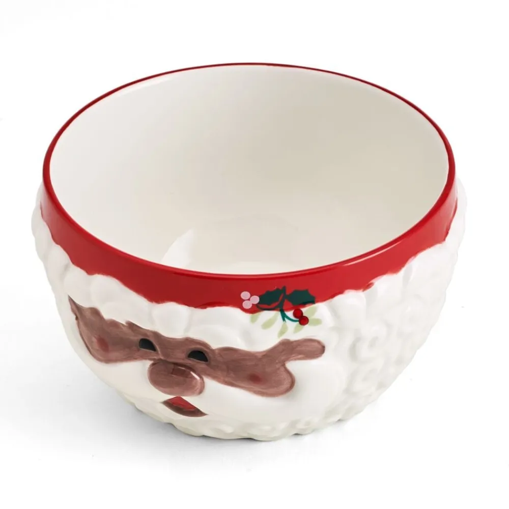 Pfaltzgraff® Winterberry® African American Jolly Santa Sculpted Cereal Bowl- Soup Cereal Bowls