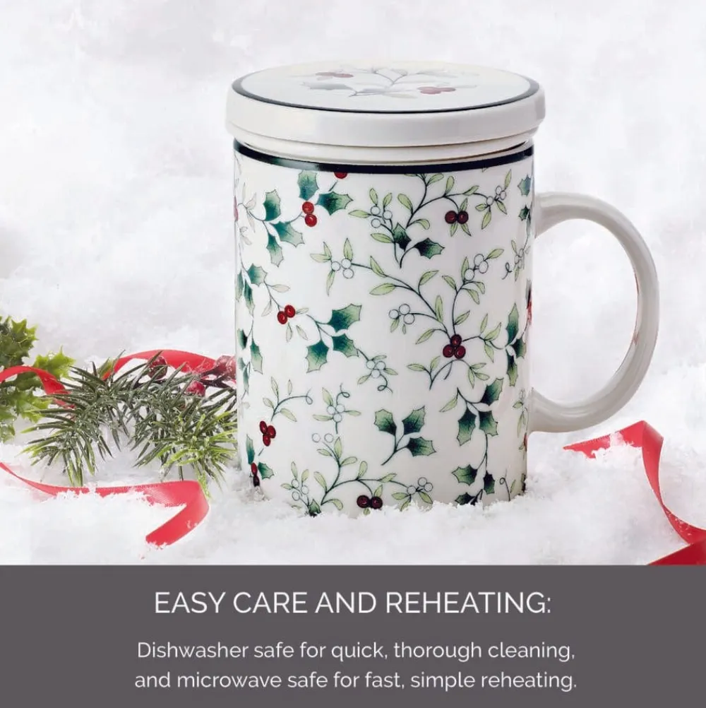 Pfaltzgraff® Winterberry® Covered Mug with Tea Infuser- Teacups