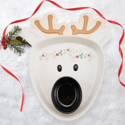 Pfaltzgraff® Winterberry® Reindeer Chip and Dip Platter- Chip And Dips