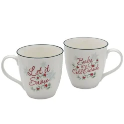 Pfaltzgraff® Winterberry® Set of 2 Baby Its Cold Outside and Let It Snow Mugs- Coffee Mugs