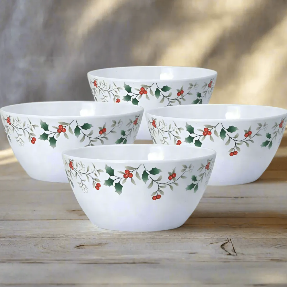 Pfaltzgraff® Winterberry® Set of 4 Outdoor Melamine Cereal Bowls- Soup Cereal Bowls
