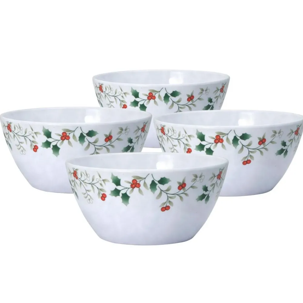 Pfaltzgraff® Winterberry® Set of 4 Outdoor Melamine Cereal Bowls- Soup Cereal Bowls